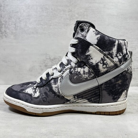Nike Dunk Sky Hi Print Hidden Wedge Sneakers - Women's Size 7.5 - Silver Tie Dye - Picture 5 of 11